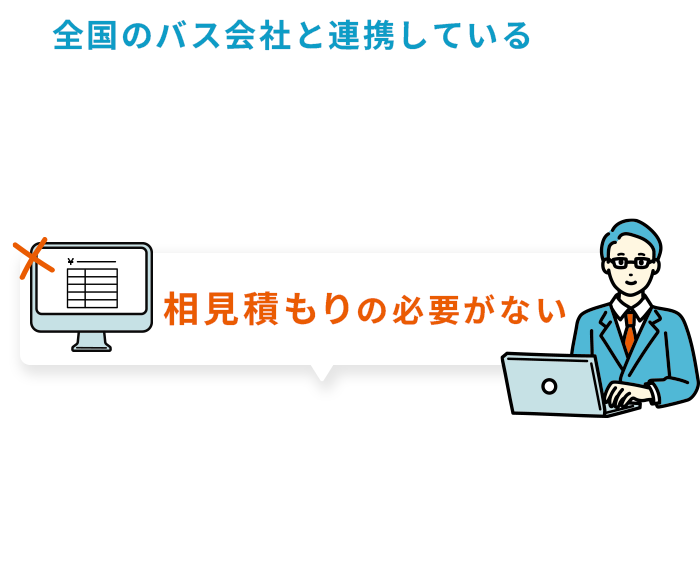 全国のバス会社と連携しているからあなたの手配〜運行業務等がラクに!相見積もりの必要がない 貸切バスマッチングサービス busket